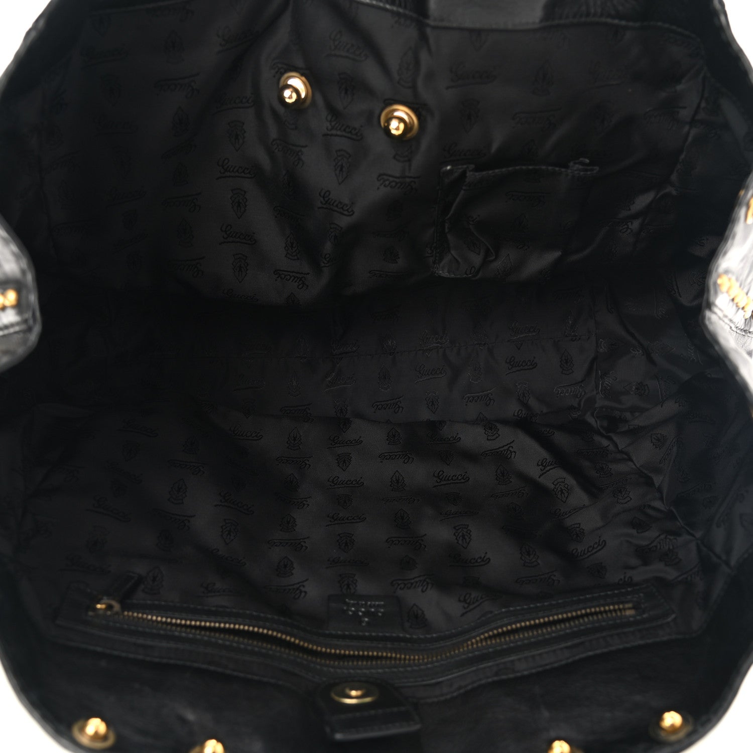Gucci Calfskin Suede Fringe Large Babouska Tote Black 5 of 10