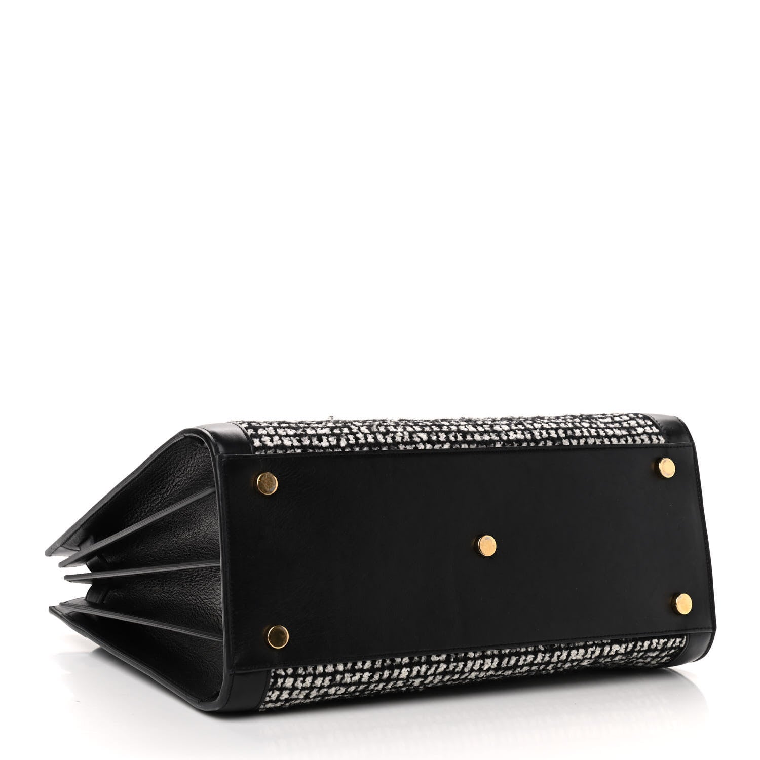 Saint Laurent Tweed Houndstooth Small Sac De Jour Black 4 of 9