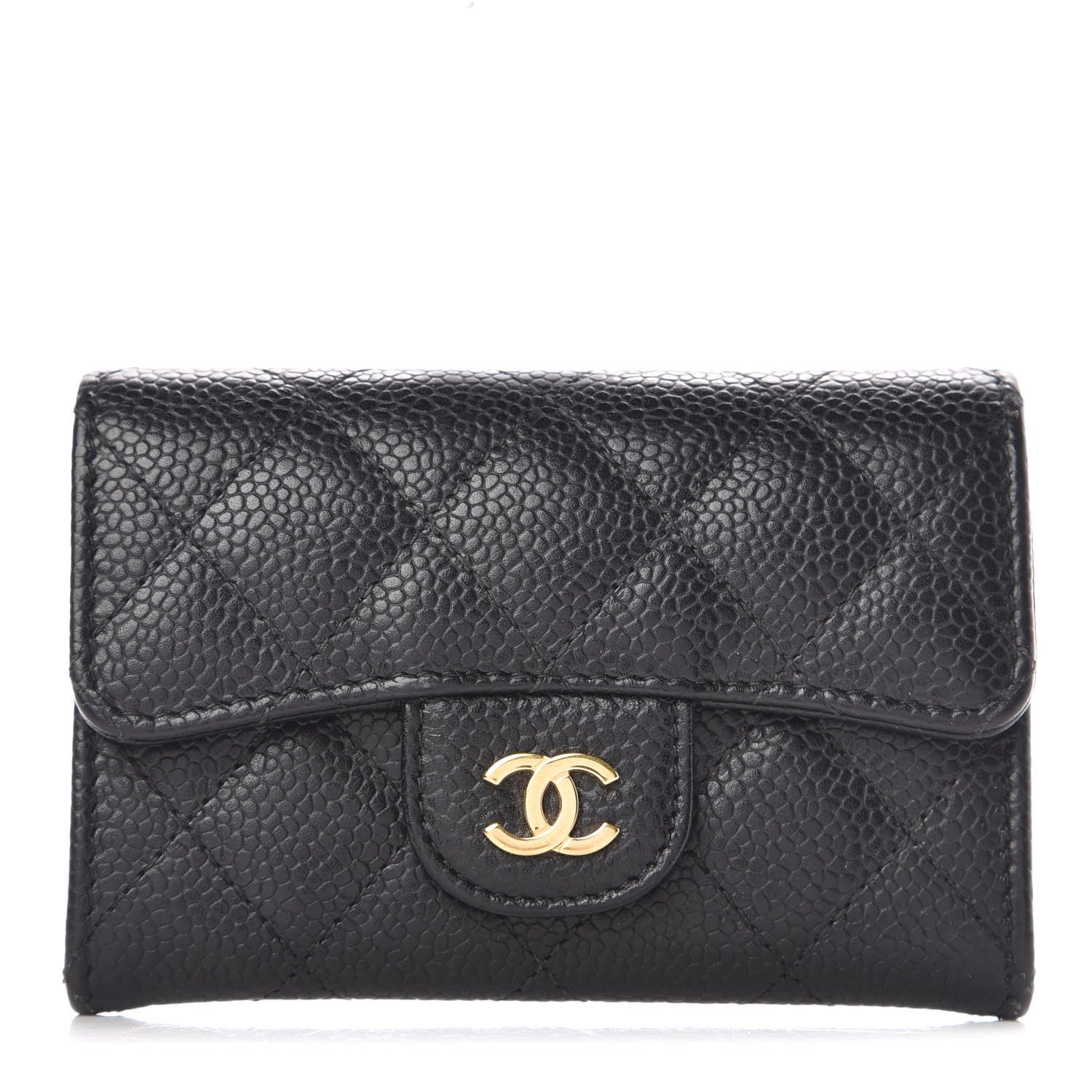 Chanel Caviar Quilted Flap Card Holder Black 1 of 9