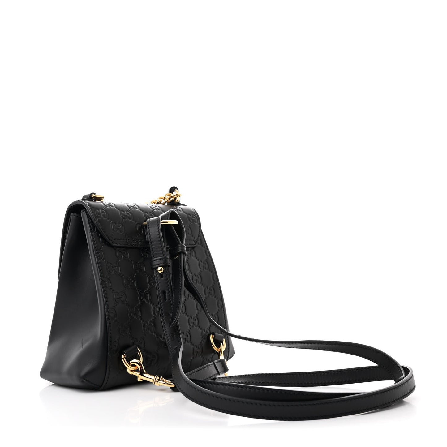 Guccissima Signature Padlock Backpack Black
