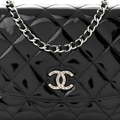 Chanel Patent Quilted Brilliant Wallet On Chain WOC Black 9 of 12
