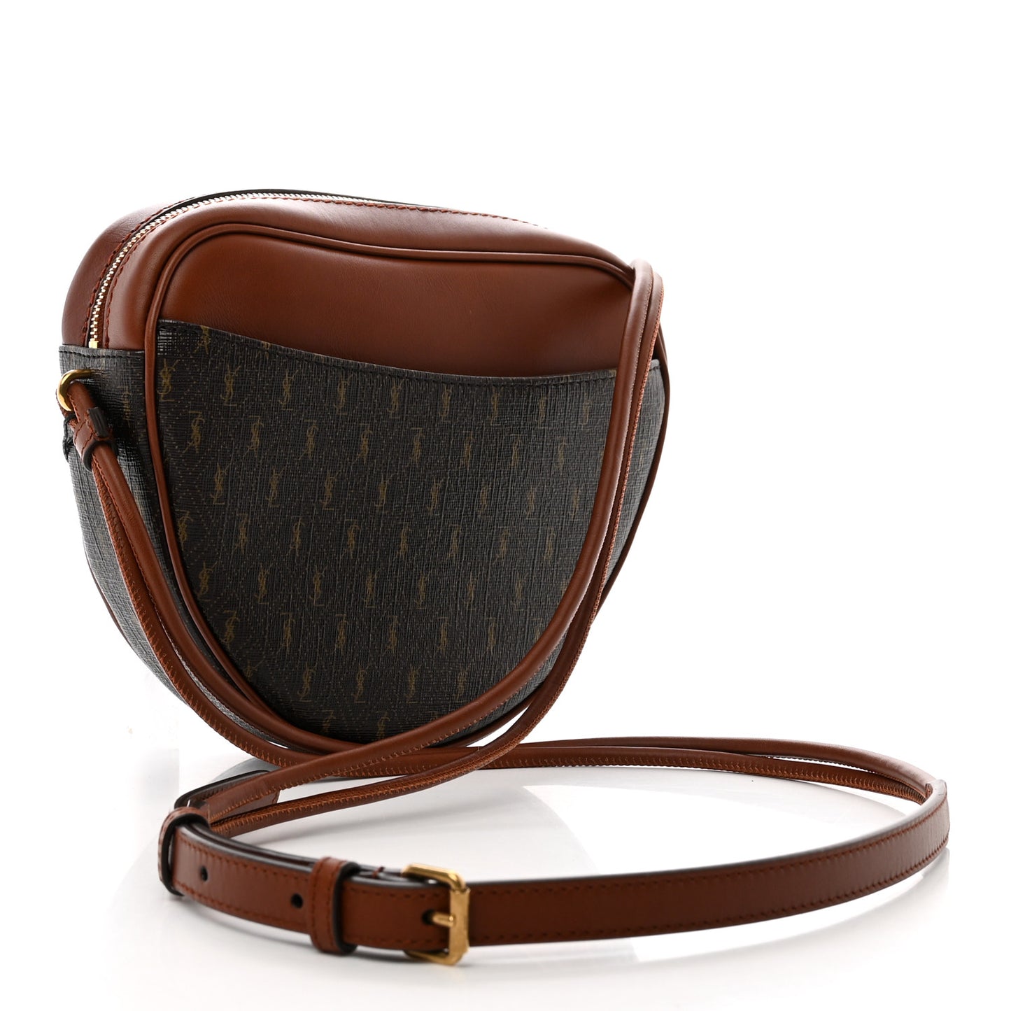 Canvas Smooth Calfskin Le Monogramme Coeur Crossbody Chestnut