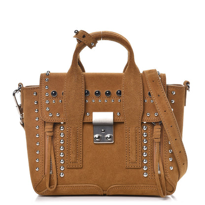 3.1 Phillip Lim 3.1 Suede Studded Mini Pashli Satchel Dark Mustard 1 of 9