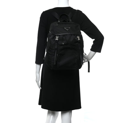 Prada Tessuto Nylon Montagna Double Buckle Backpack Black 2 of 8