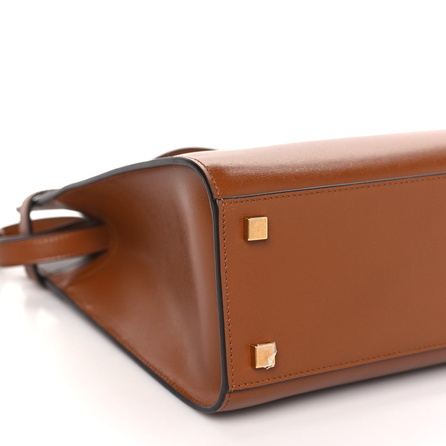 Calfskin Small Manhattan Shopper Tote Brick Ebony Dark
