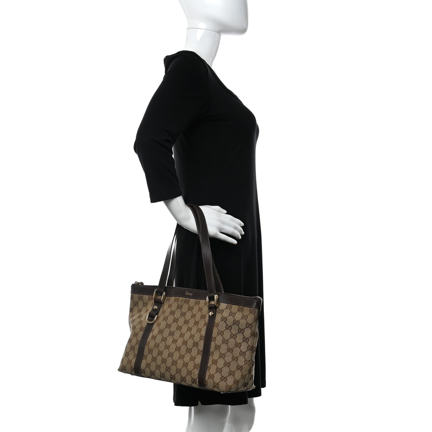 Monogram Medium Abbey Tote Dark Brown