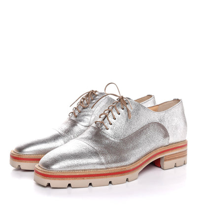 Christian Louboutin Kid Lame Hubertus Donna Oxfords 36 Roche 3 of 8