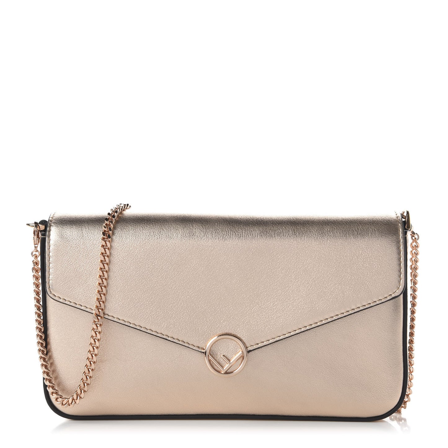 Vitello Laminato F is Fendi Envelope Wallet on Chain Rame
