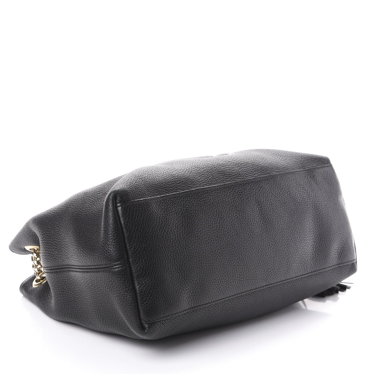 Pebbled Calfskin Medium Soho Chain Shoulder Bag Black