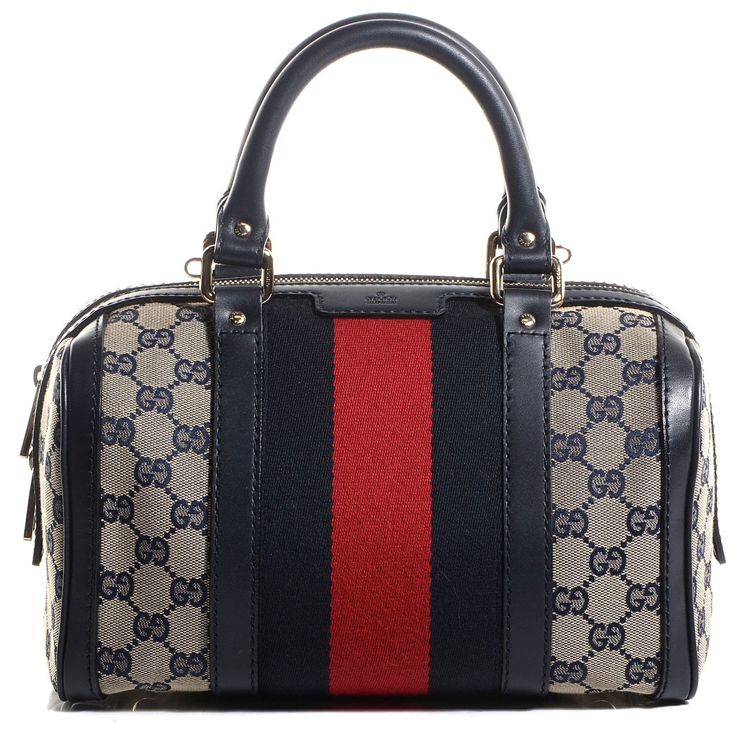 Monogram Vintage Web Small Boston Navy