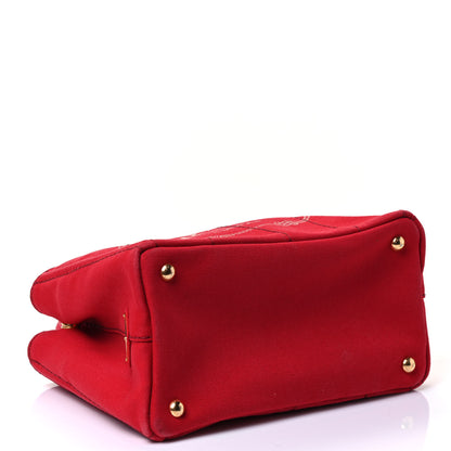 Prada Canapa Small Logo Tote Rosso Talco 3 of 4