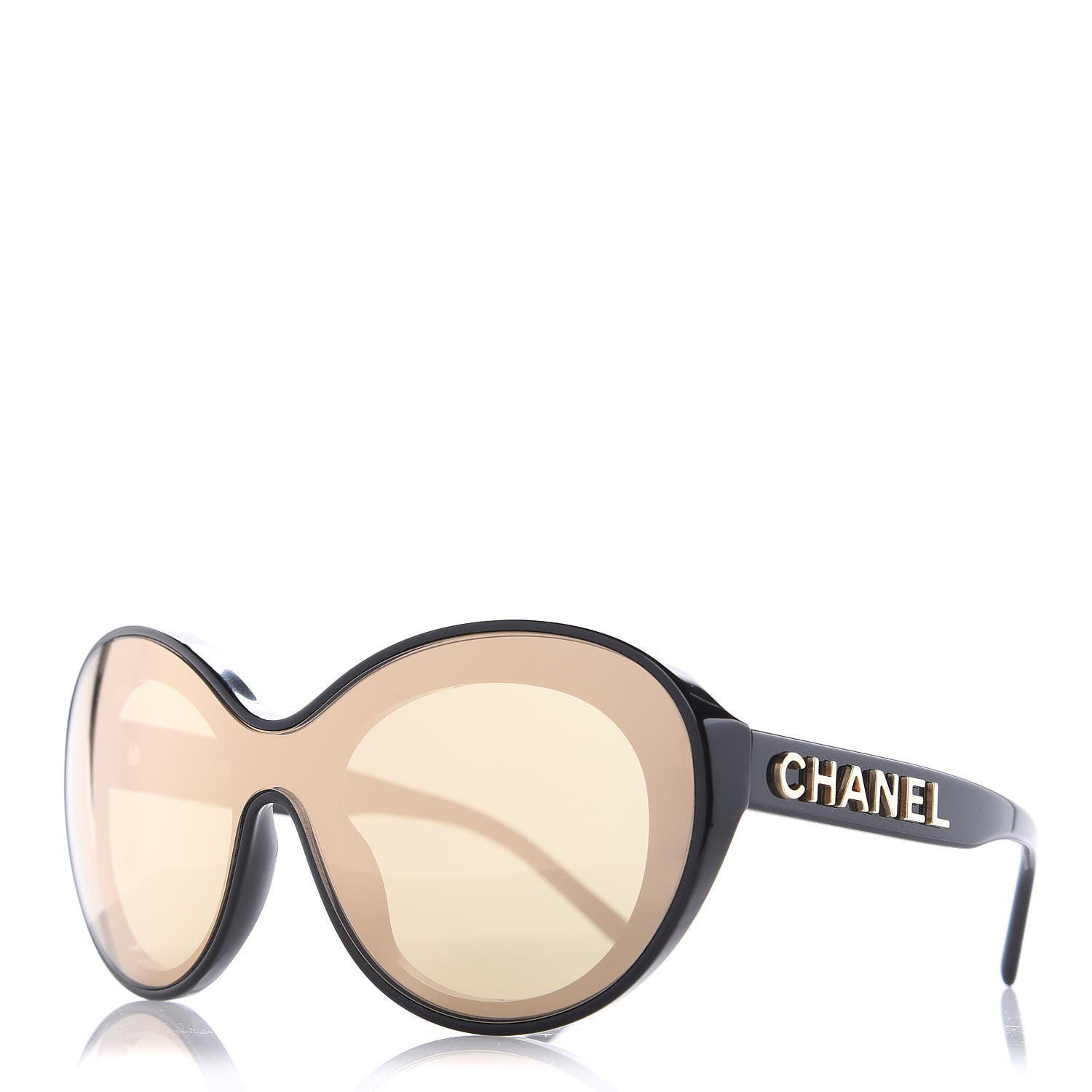 Chanel Shield Sunglasses S6222 Black Gold 1 of 7