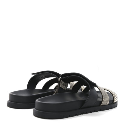 Hermes Lizard Calfskin Womens Chypre Sandals 40 Ombre Black 5 of 8