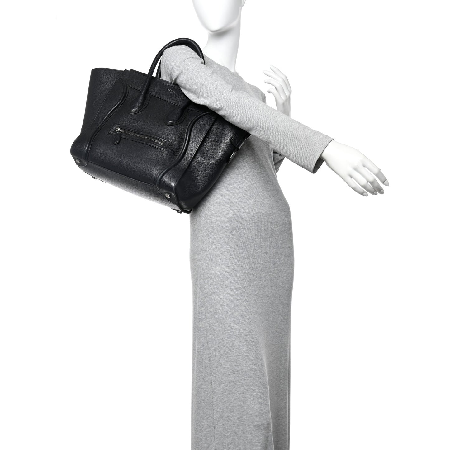 Drummed Calfskin Mini Luggage Black