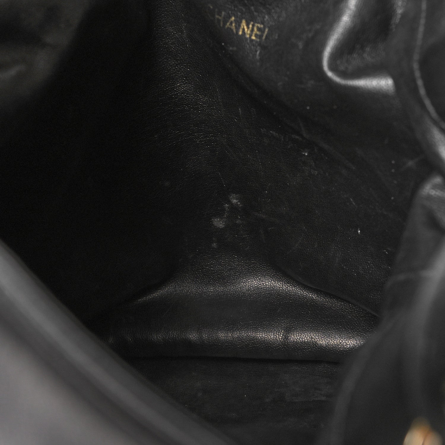 Chanel Lambskin Diamond Stitched CC Drawstring Shoulder Bag Black 10 of 11