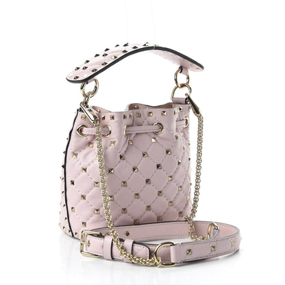 Valentino Garavani Nappa Mini Rockstud Spike Bucket Bag Rose Quartz 3 of 9