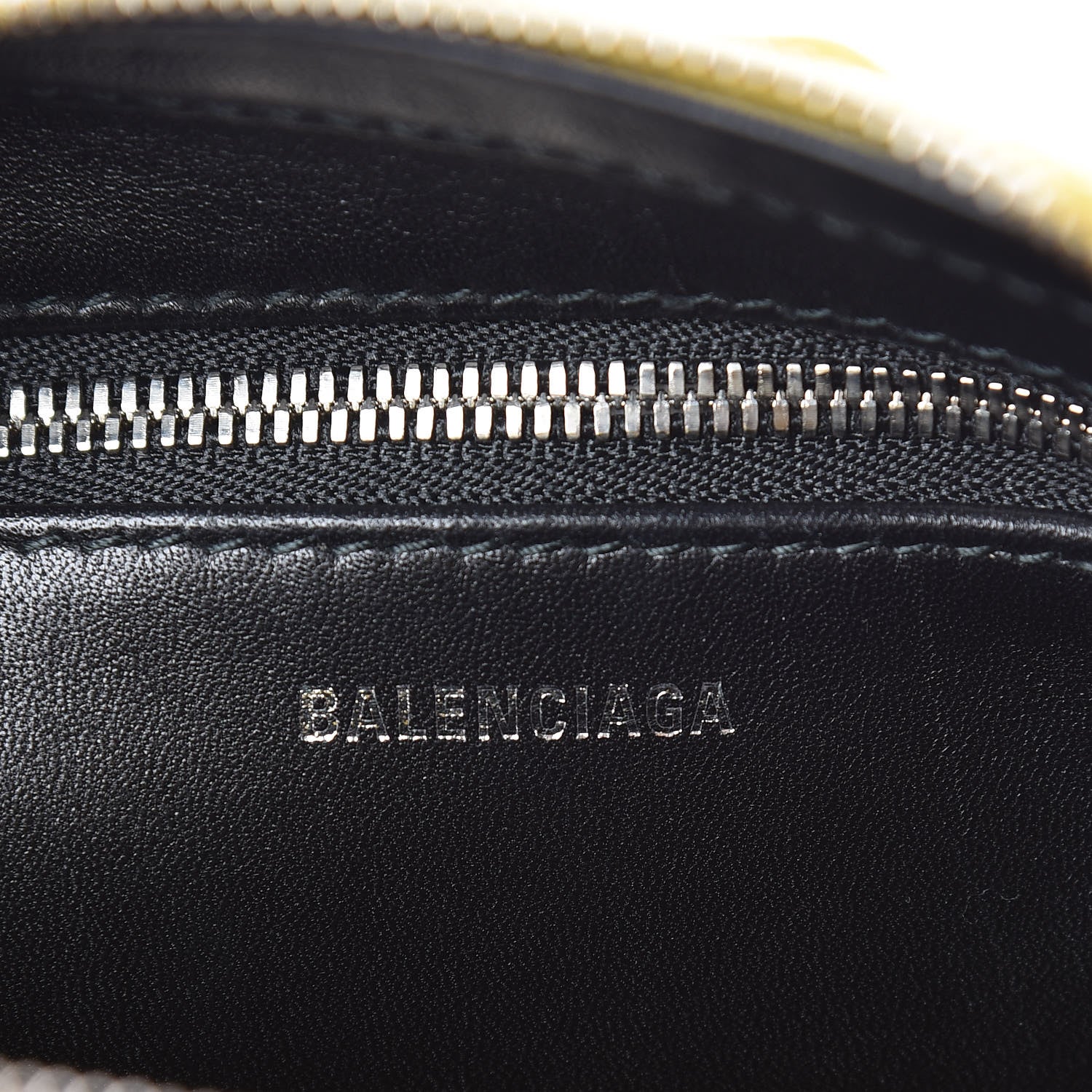 Balenciaga Shiny Day Calfskin Logo XS Triangle Duffle Jaune Black 6 of 7