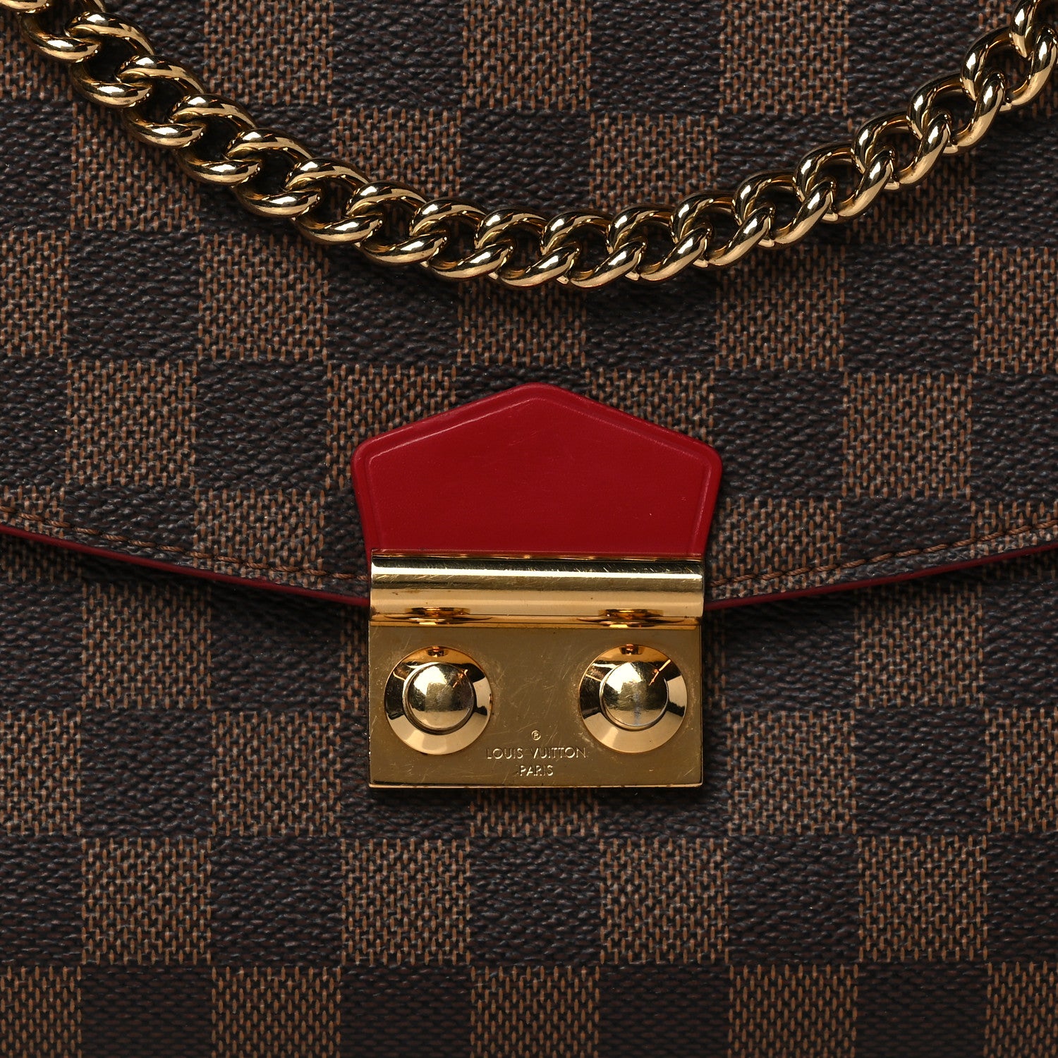 Louis Vuitton Damier Ebene Caissa Clutch Cherry 7 of 9
