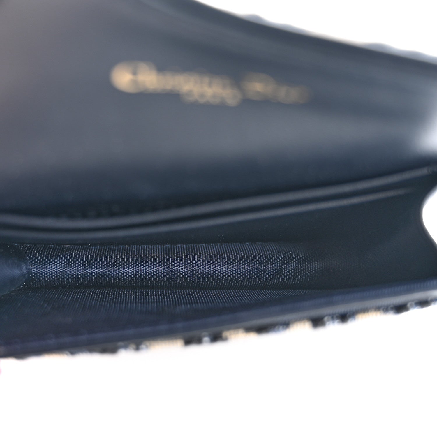 Christian Dior Oblique Saddle Card Holder Blue 5 of 9