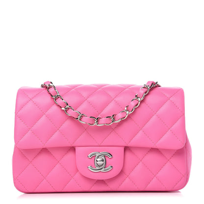 Chanel Lambskin Quilted Mini Rectangular Flap Pink 1 of 11