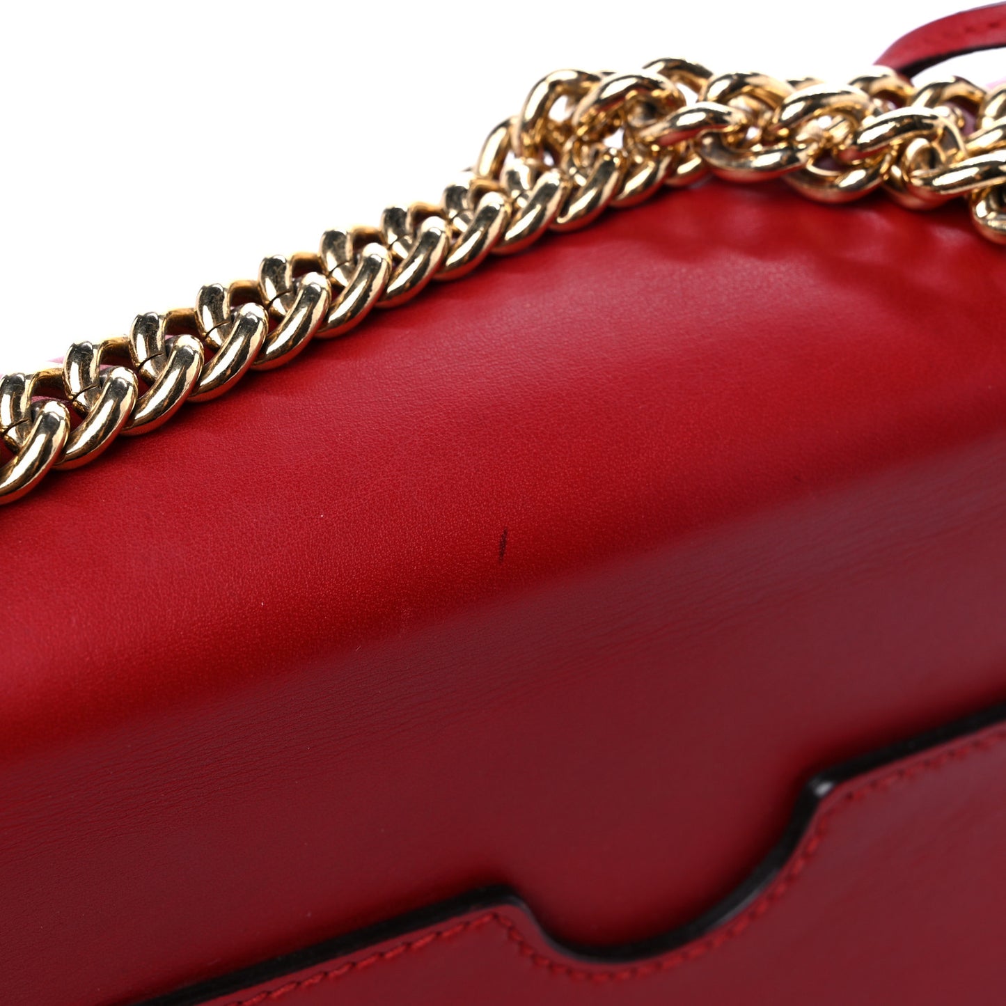 Calfskin Small Padlock Shoulder Bag Hibiscus Red