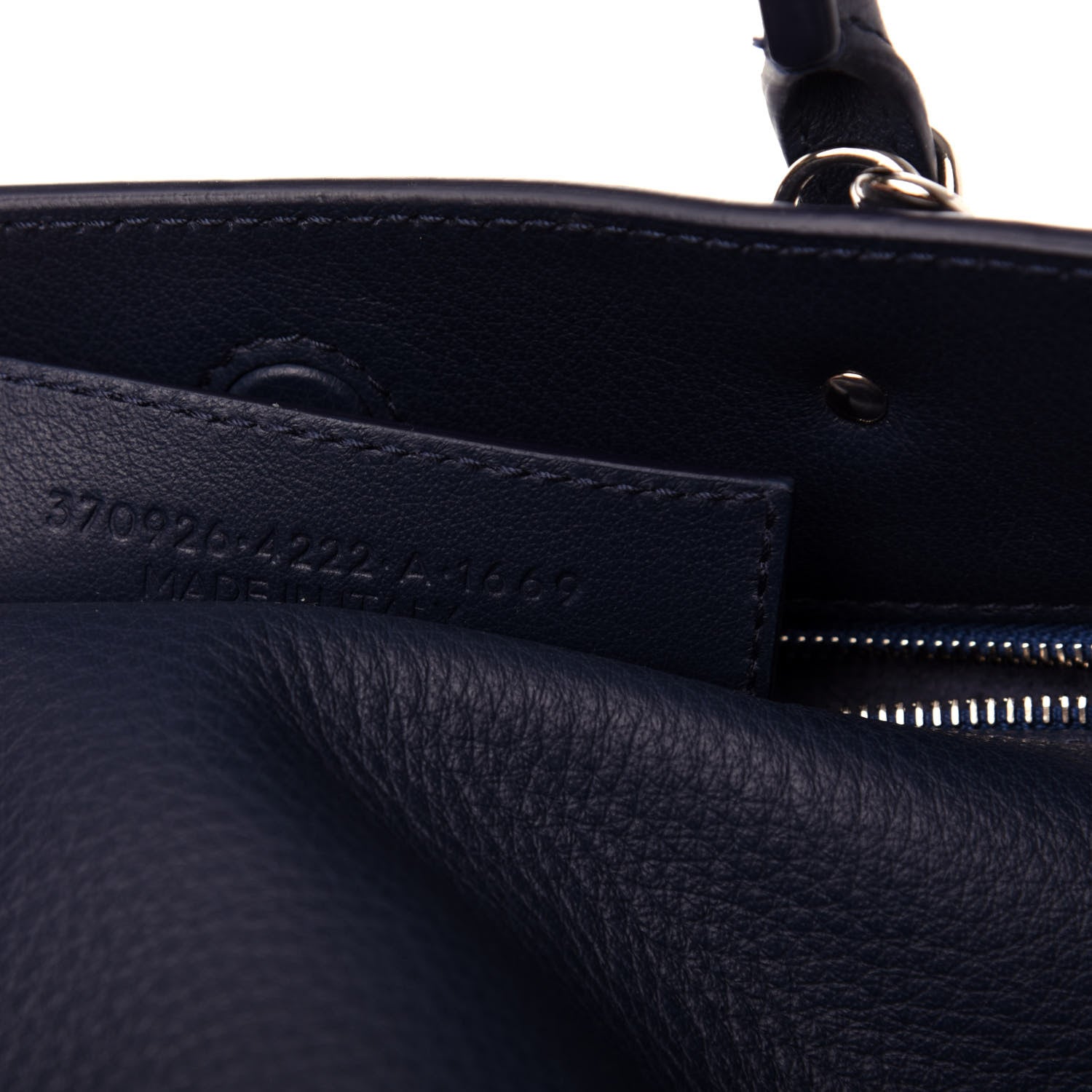 Balenciaga Veau Papier A6 Zip Around Tote Bleu Profond 8 of 11