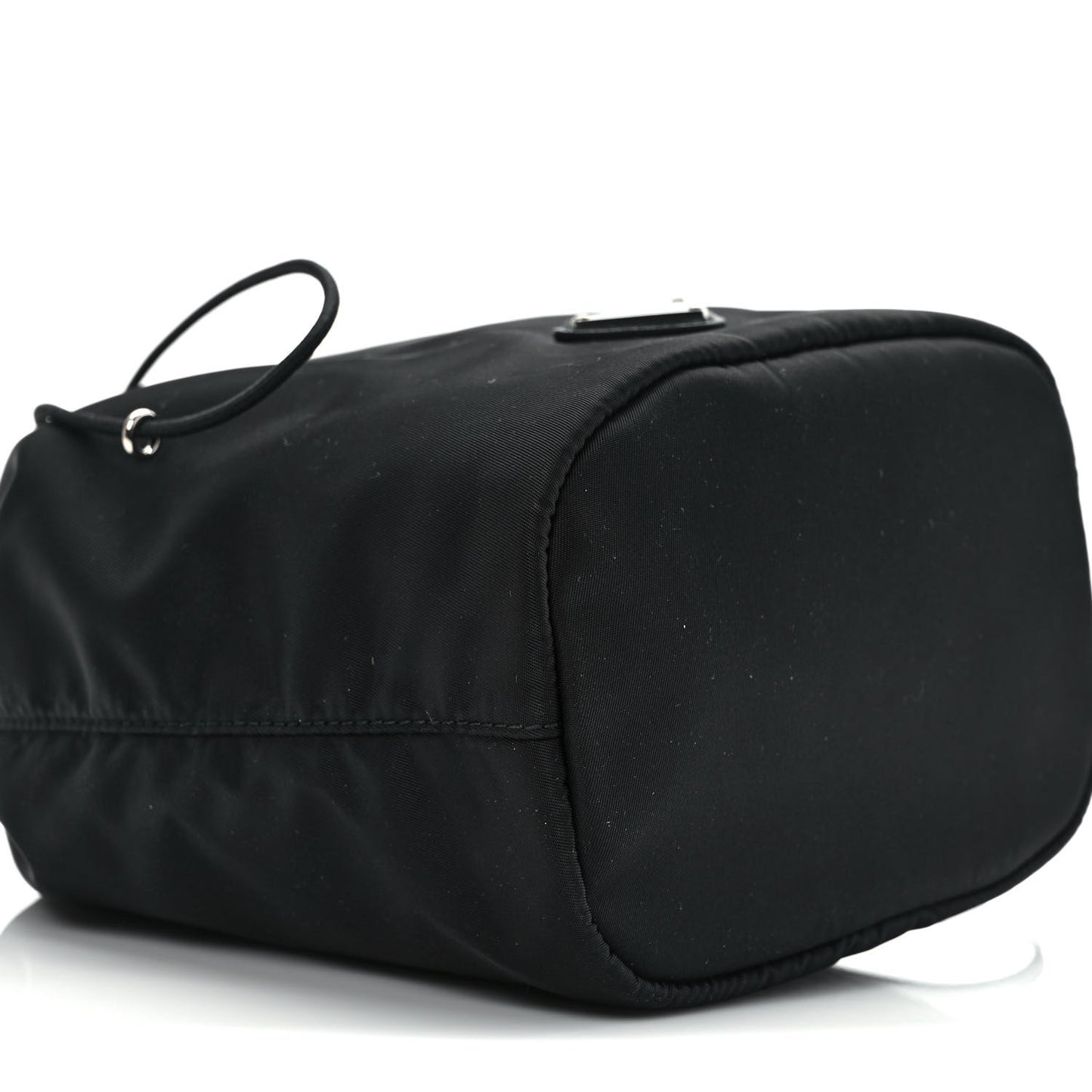 Saffiano Tessuto Nylon Vela Bucket Wristlet Black