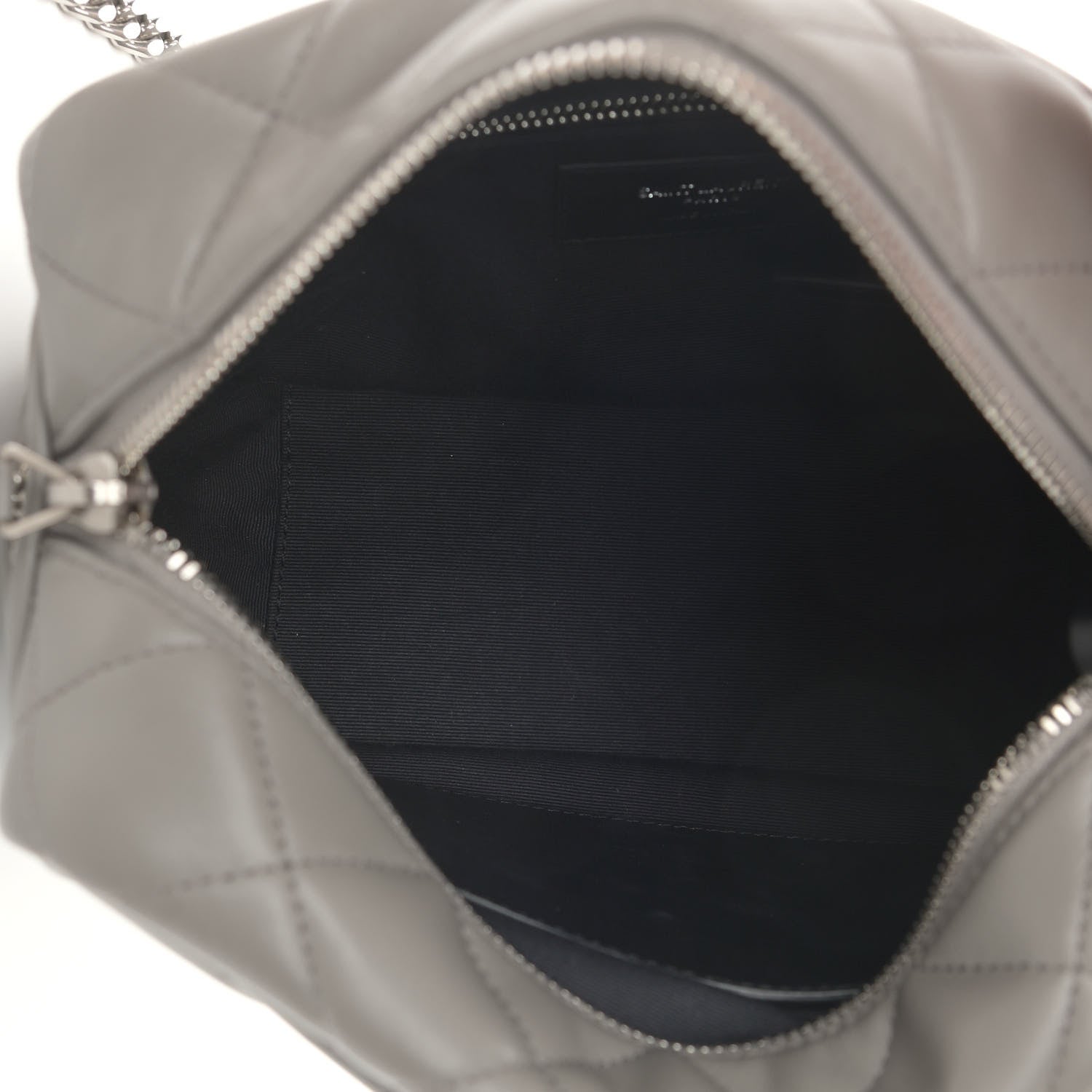 Saint Laurent Calfskin Y Quilted Monogram Small Loulou Bowling Bag Light Gray 5 of 16