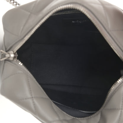 Saint Laurent Calfskin Y Quilted Monogram Small Loulou Bowling Bag Light Gray 5 of 16