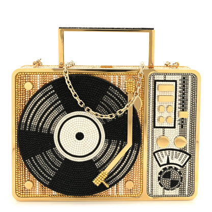 Judith Leiber Crystal Turntable Scratch Minaudiere Clutch Champagne 1 of 11