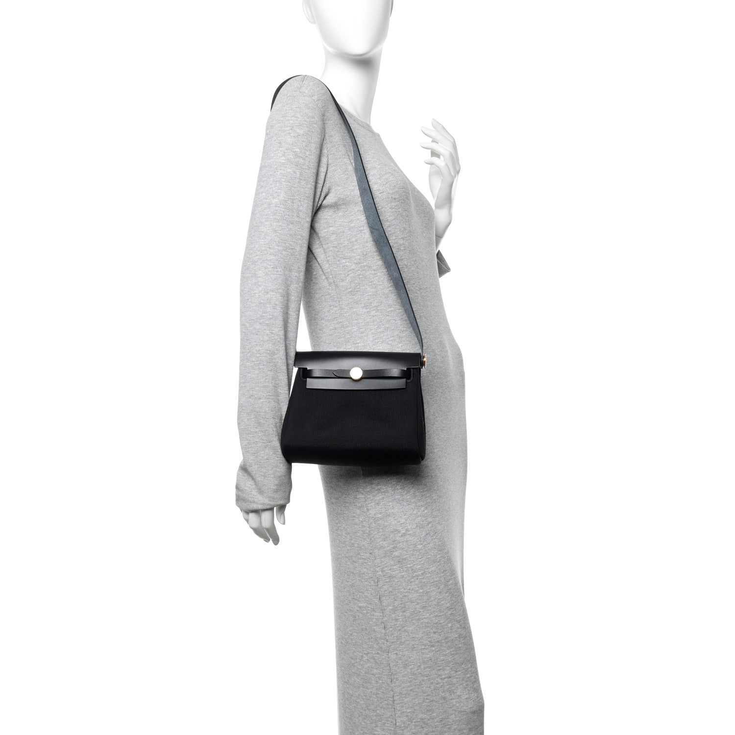 Hermes Military Toile Vache Hunter Herbag Zip Retourne 20 Black 2 of 11