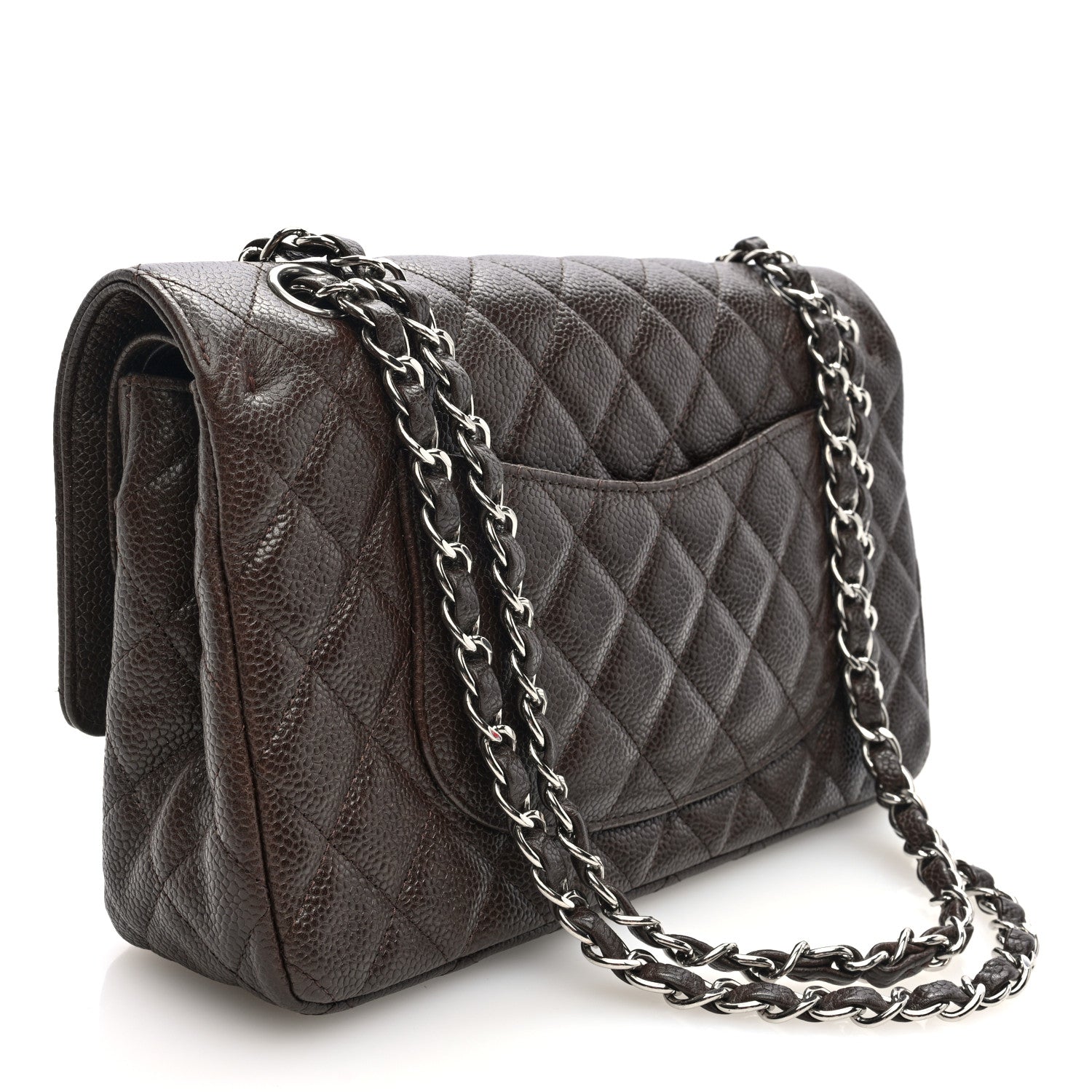 Chanel Caviar Quilted Medium Double Flap Brown 3 of 10