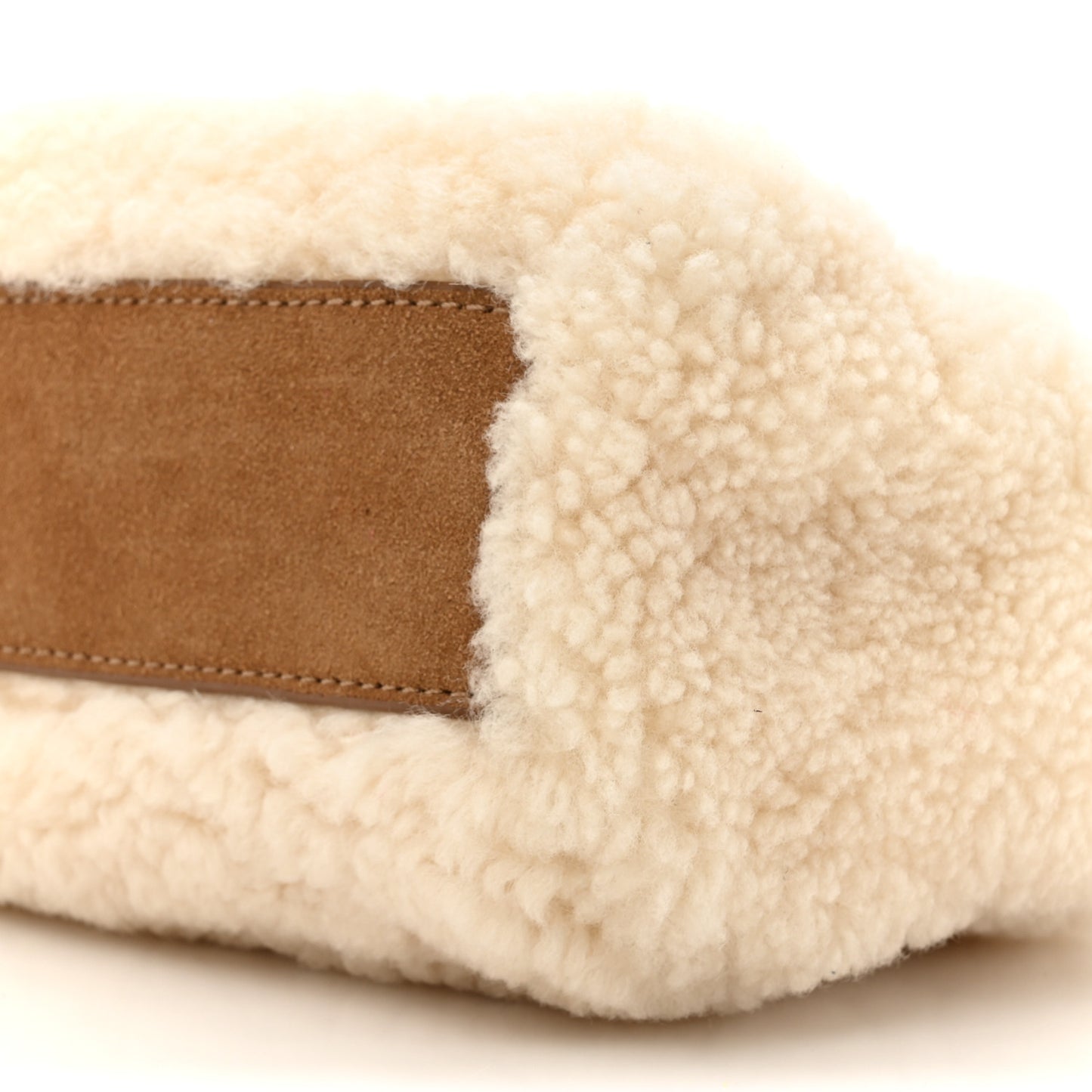 X UGG Suede Shearling Reverse Small Shopping Bag Natural