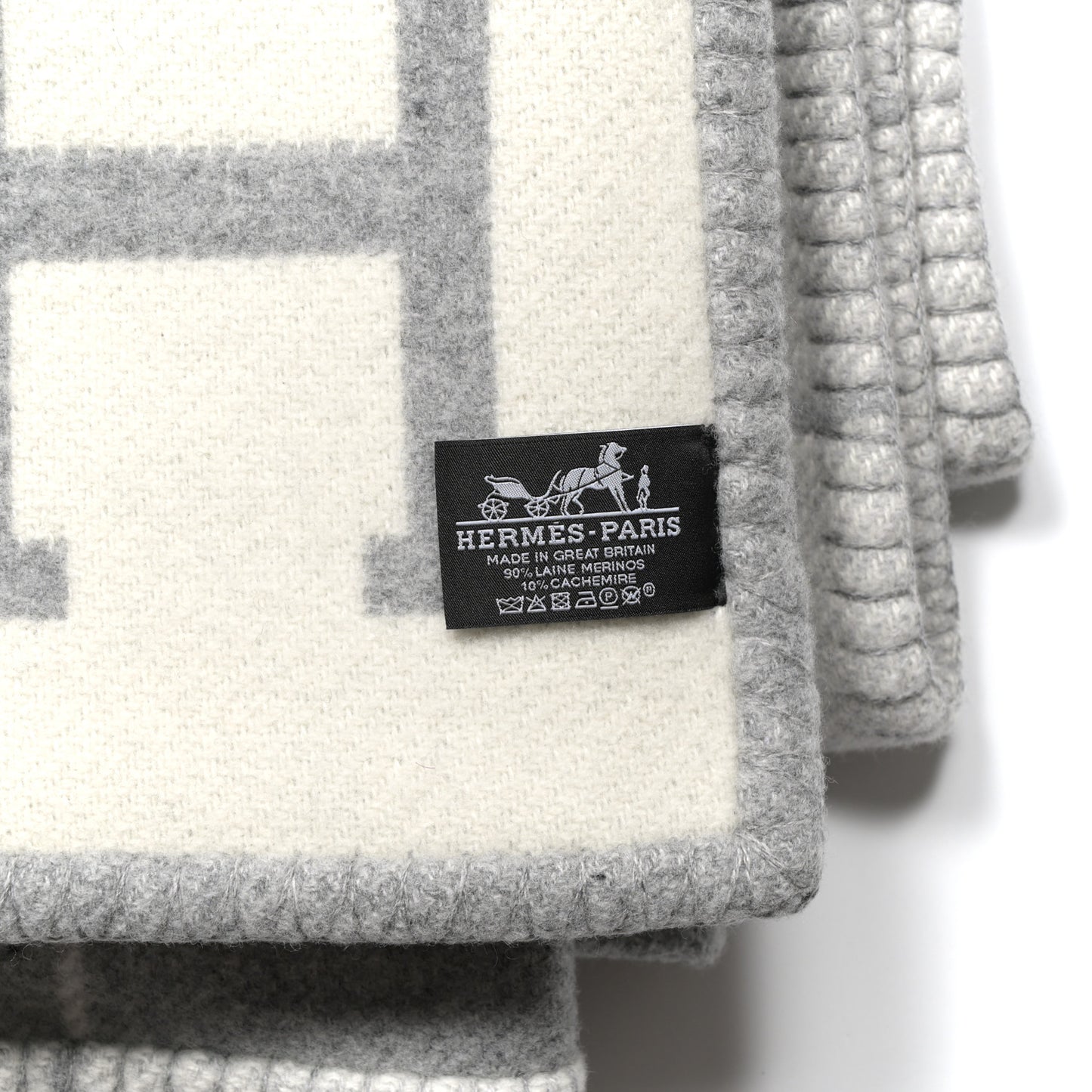 Wool Cashmere Avalon III Blanket Ecru Gris Clair