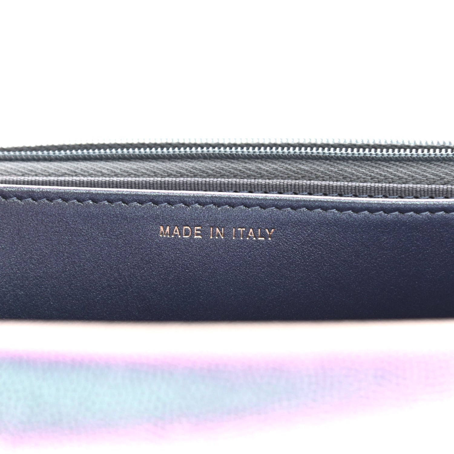Chanel Iridescent Caviar Quilted Wallet On Chain WOC Dark Blue 7 of 12