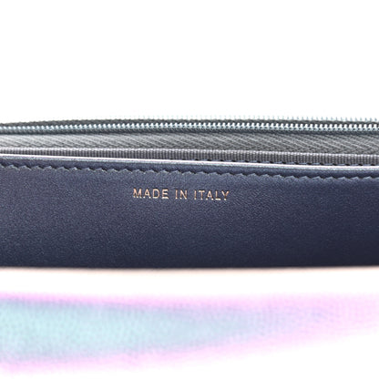 Chanel Iridescent Caviar Quilted Wallet On Chain WOC Dark Blue 7 of 12