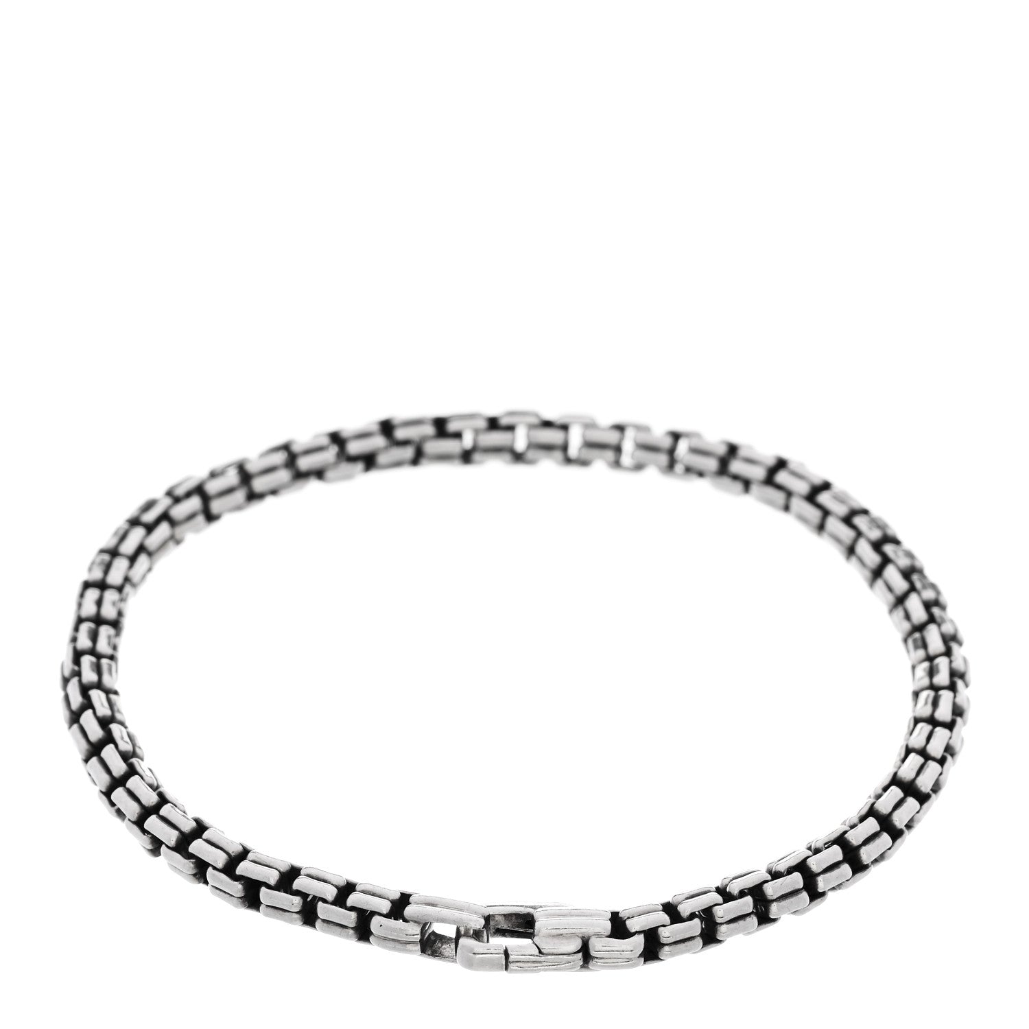David Yurman Sterling Silver 4mm Double Box Chain Bracelet 2 of 3