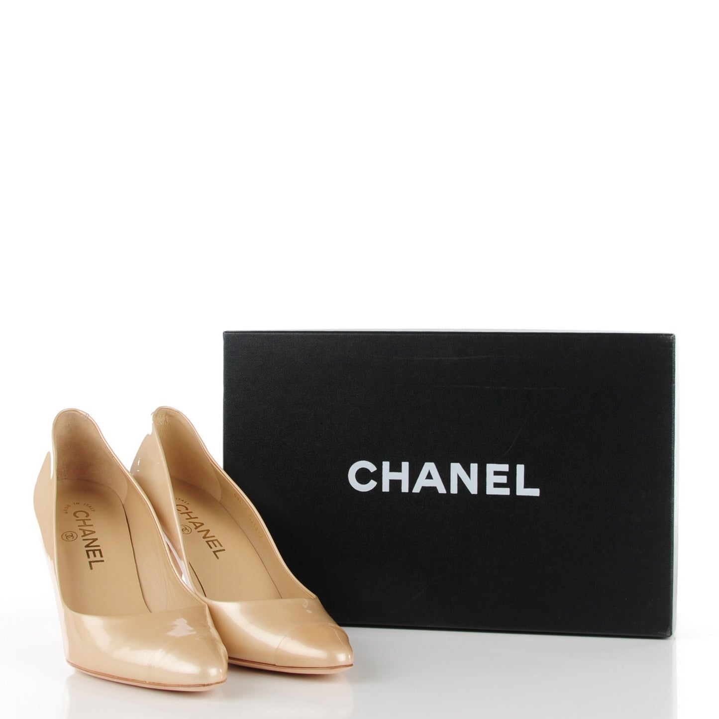 Patent Cap Toe CC Pumps 37 Beige