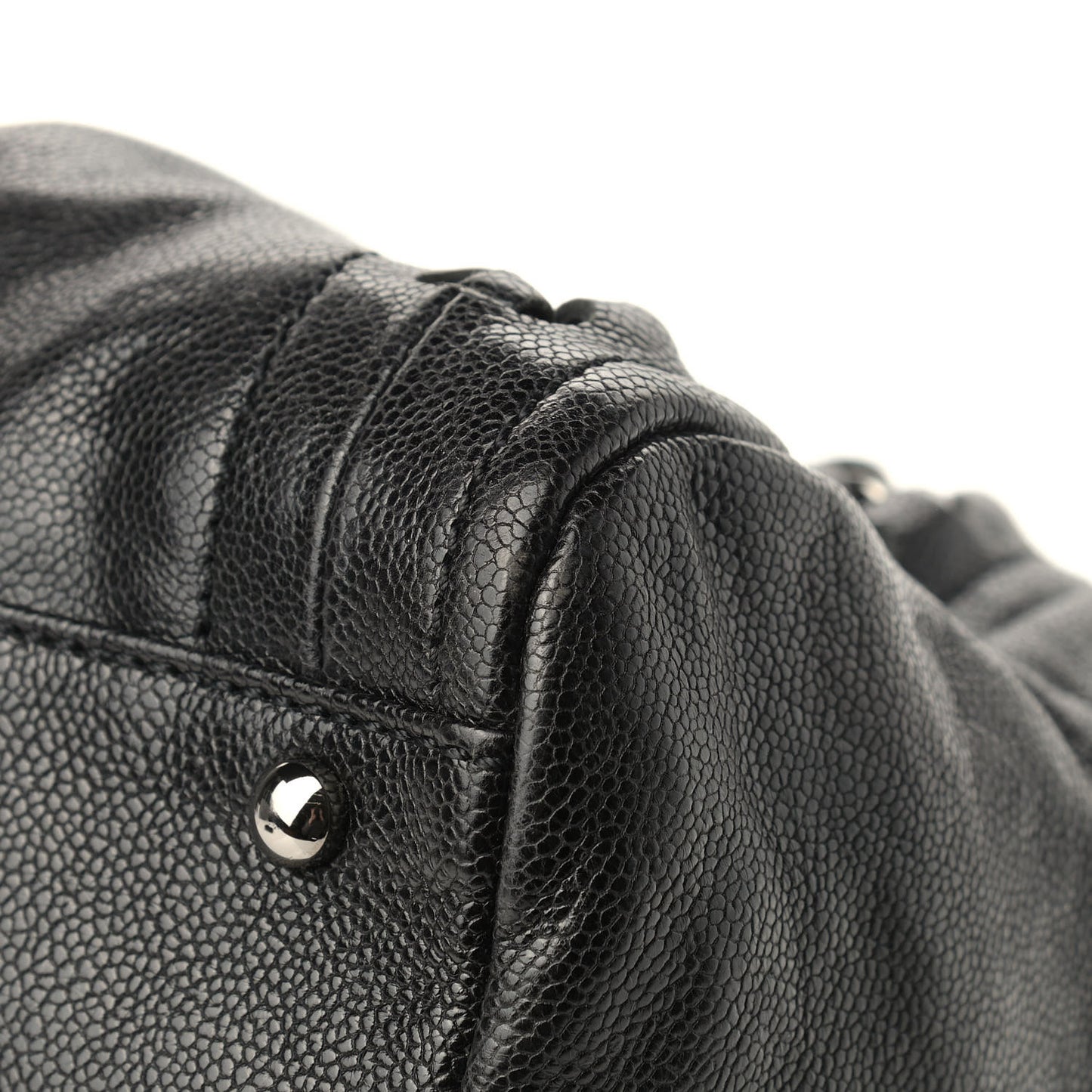 Glazed Caviar East West Modern Chain Tote Black