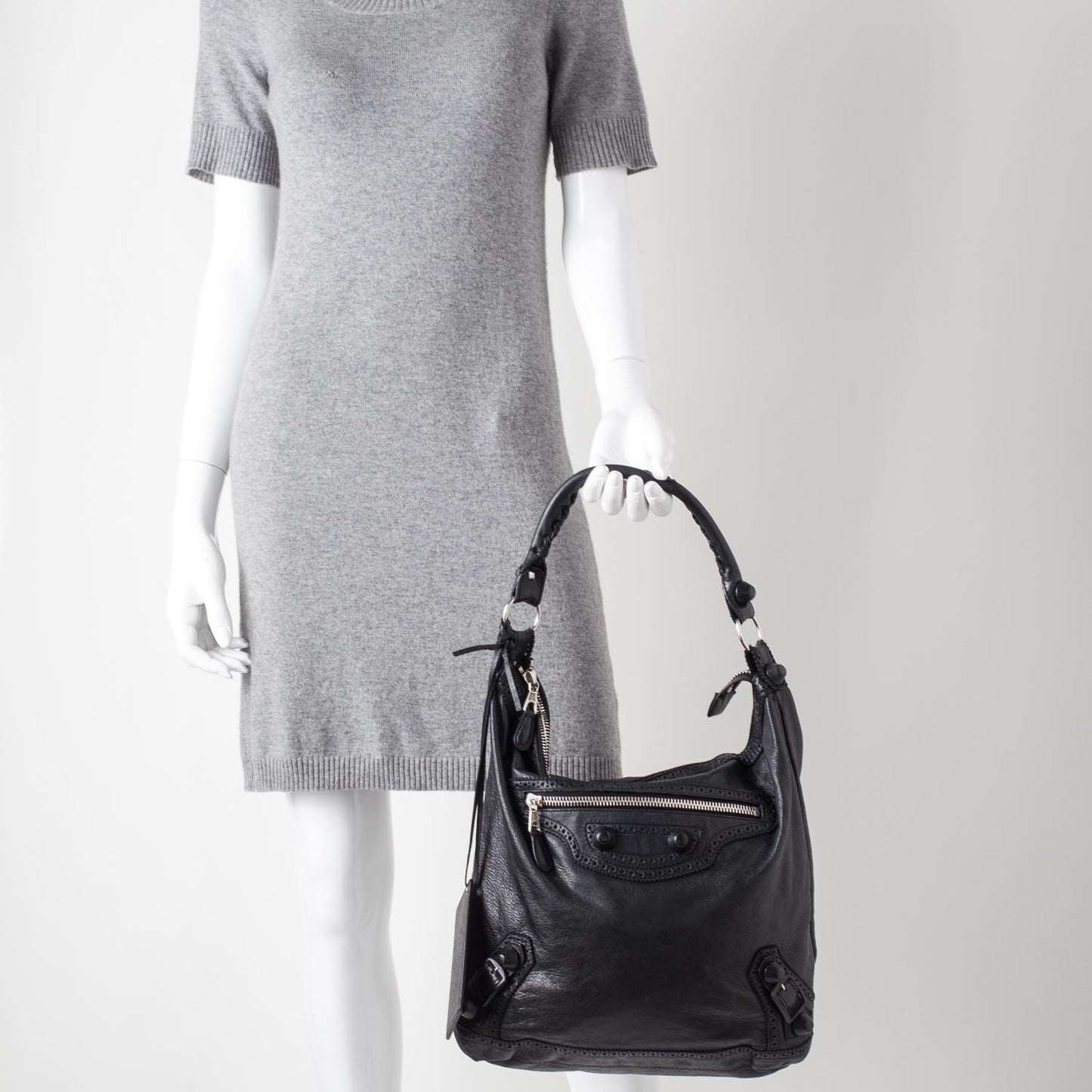 Agneau Giant Brogues Hardware Day Hobo Black