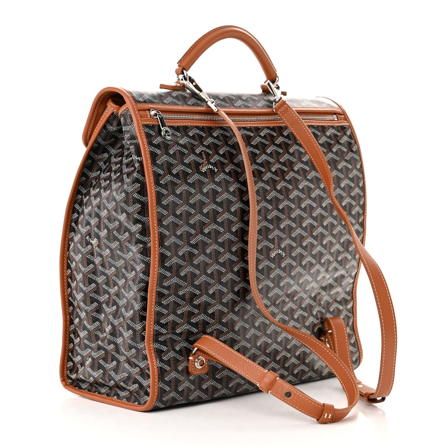 Goyard Goyardine Saint Leger Soft Briefcase Backpack Black Gold 3 of 9