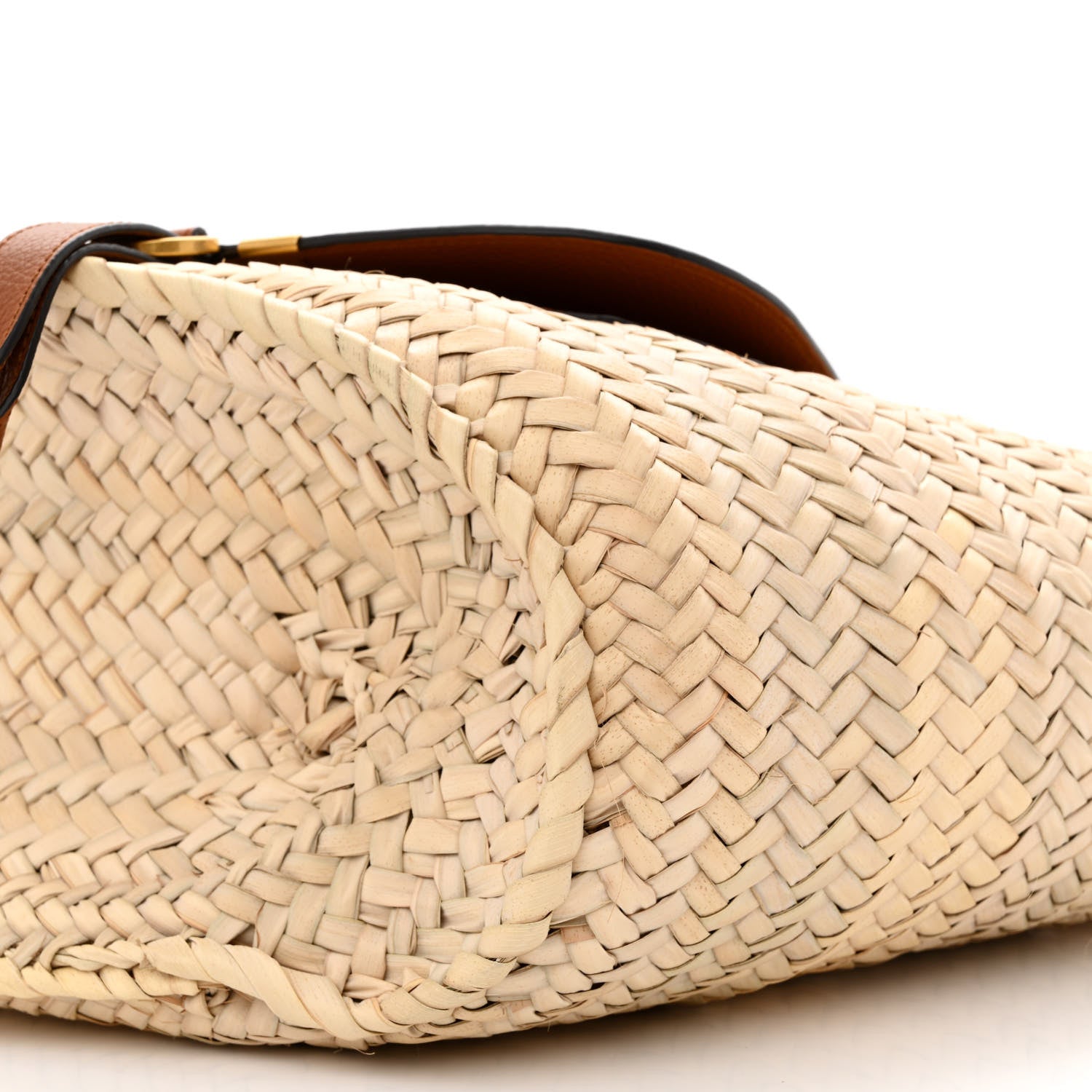 Chloe Raffia Small Grain Calfskin Medium Marcie Basket Tan 10 of 10