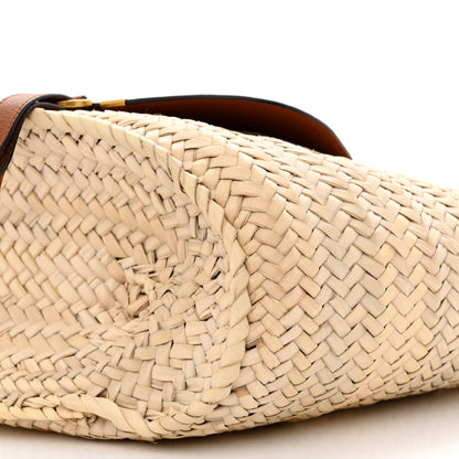 Chloe Raffia Small Grain Calfskin Medium Marcie Basket Tan 10 of 10