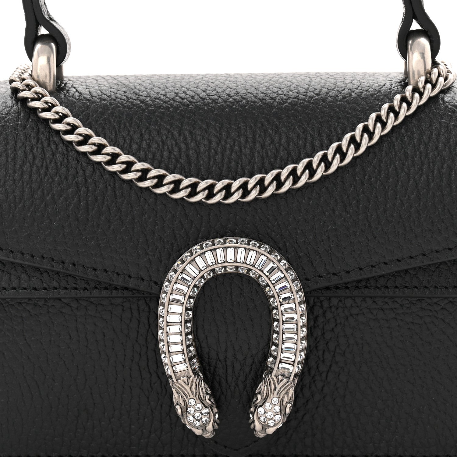 Gucci Dollar Calfskin Crystal Mini Dionysus Top Handle Bag Black Crystal 7 of 10