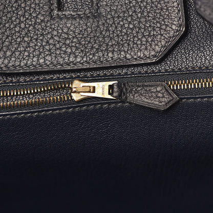 Hermes Taurillon Clemence Birkin 35 Bleu Indigo 16 of 36
