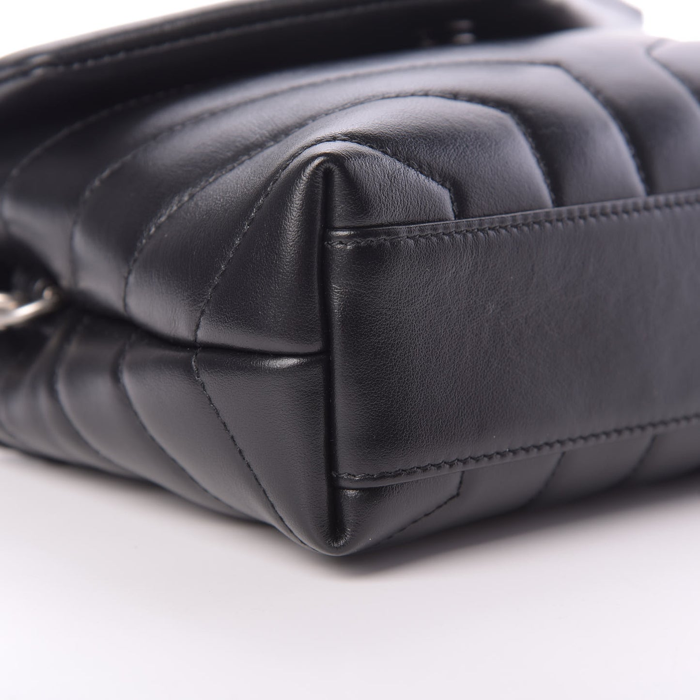 Calfskin Y Quilted Monogram Toy Loulou Crossbody Bag Black