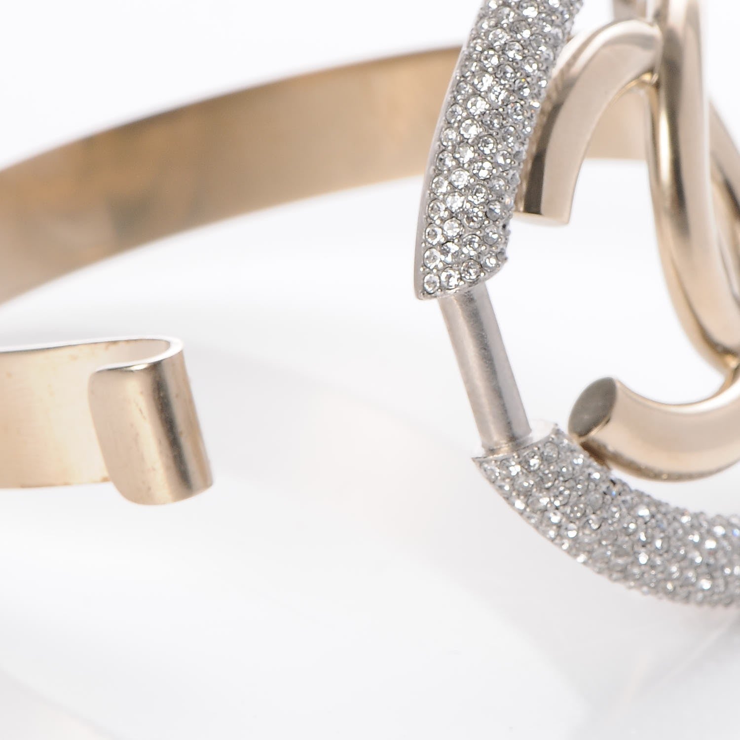 Chanel Crystal CC Cuff Gold 4 of 5