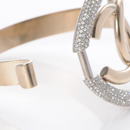 Chanel Crystal CC Cuff Gold 4 of 5