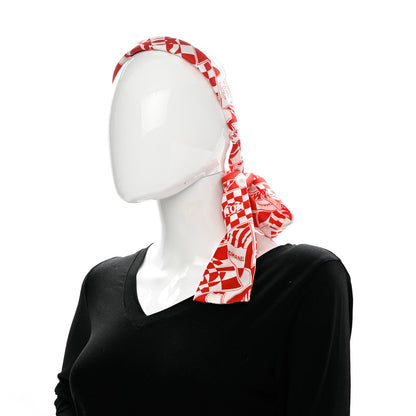Chanel Silk Twill Headband Red White 2 of 5