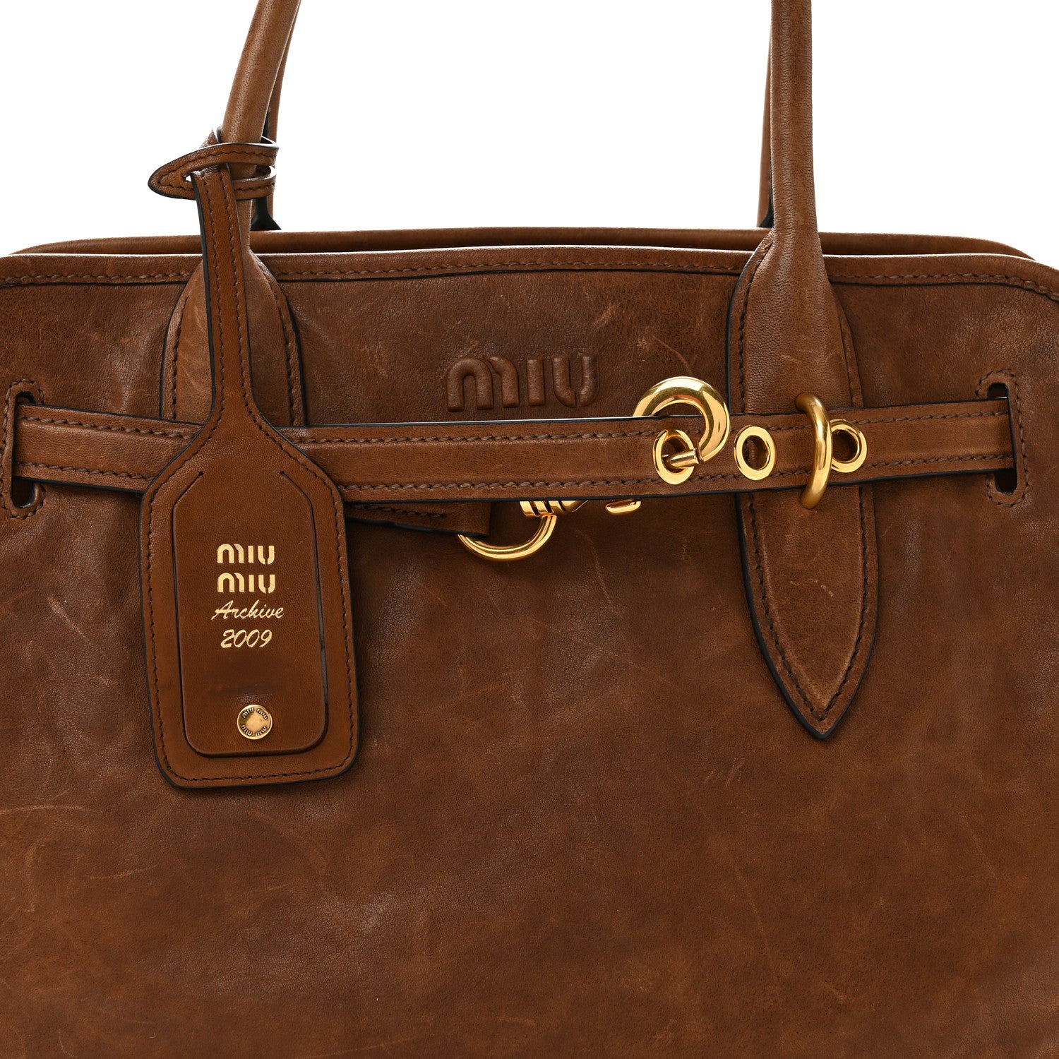 Miu Miu Nappa Aviator Medium Aventure Bag Rovere 7 of 12